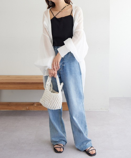 DISCOAT（ディスコート）の「≪新色追加！≫【カップ取り外し可】2WAYコットンベアキャミソール（キャミソール・レディース・アイボリー/ブラック/オレンジ・MEDIUM/LARGE）」の6枚目の写真