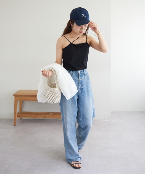 DISCOAT（ディスコート）の「≪新色追加！≫【カップ取り外し可】2WAYコットンベアキャミソール（キャミソール・レディース・アイボリー/ブラック/オレンジ・MEDIUM/LARGE）」の10枚目の写真