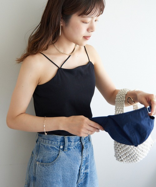 DISCOAT（ディスコート）の「≪新色追加！≫【カップ取り外し可】2WAYコットンベアキャミソール（キャミソール・レディース・アイボリー/ブラック/オレンジ・MEDIUM/LARGE）」の17枚目の写真