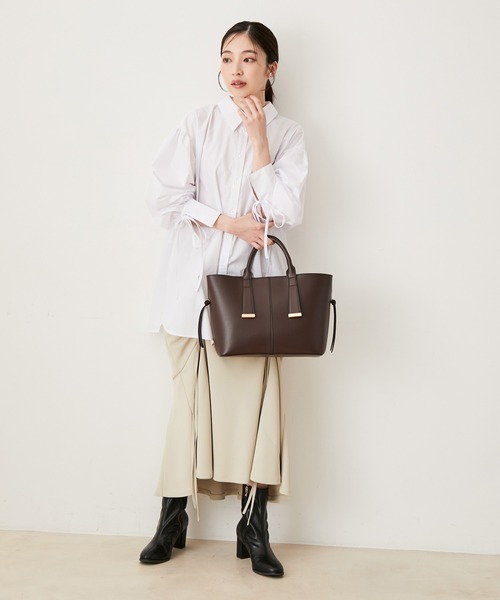 VIS(ビス)の「【洗える】袖リボンオーバーシャツ(シャツ/ブラウス・レディース・ブルー系その他4/ピンク/オフホワイト・FREE)」の8枚目の写真