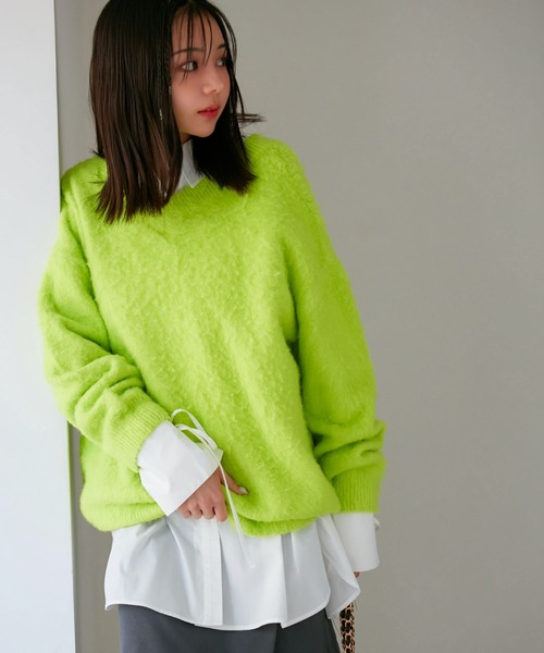 VIS(ビス)の「【洗える】袖リボンオーバーシャツ(シャツ/ブラウス・レディース・ブルー系その他4/ピンク/オフホワイト・FREE)」の19枚目の写真