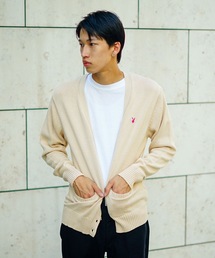 【PLAY BOY/プレイボーイ】スクールカーディガン 制服　高校生　中学生　JK　DK　ユニセックス　コットン100％　ロゴ刺繍　ワンポイント