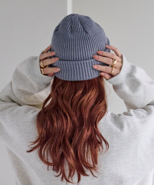 DISCOAT（ディスコート）の「メランジニットワッチ（ニットキャップ/ビーニー・レディース・ライトグレー/アイボリー/ブルー・FREE）」の10枚目の写真