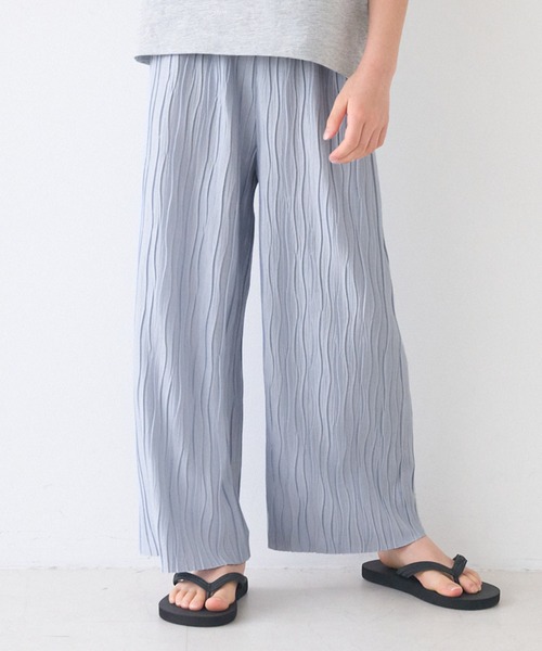 coca(coca)(コカ)の「キッズ 親子お揃いウェーブプリーツパンツ(その他パンツ・キッズ・ブラック/レオパード/カーキ/ドット/ライトグリーン/ブラウン/B/A/ライトブルー/チャコール/ライトベージュ/ベージュ/オレンジ・110/120/130/140/150)」の1枚目の写真