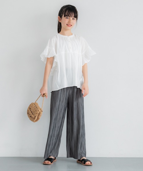 coca(coca)(コカ)の「キッズ 親子お揃いウェーブプリーツパンツ(その他パンツ・キッズ・ブラック/レオパード/カーキ/ドット/ライトグリーン/ブラウン/B/A/ライトブルー/チャコール/ライトベージュ/ベージュ/オレンジ・110/120/130/140/150)」の16枚目の写真