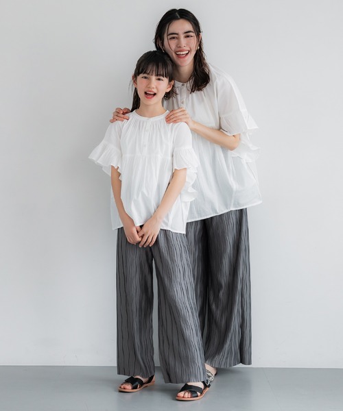 coca(coca)(コカ)の「キッズ 親子お揃いウェーブプリーツパンツ(その他パンツ・キッズ・ブラック/レオパード/カーキ/ドット/ライトグリーン/ブラウン/B/A/ライトブルー/チャコール/ライトベージュ/ベージュ/オレンジ・110/120/130/140/150)」の19枚目の写真