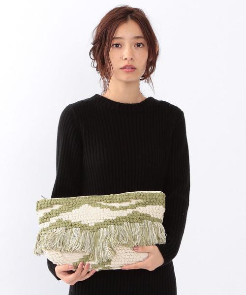 Another Edition(アナザーエディション)の「【展開店舗限定】ジャカードフリンジクラッチバッグ/ AEBC JQ FRNG CLT(クラッチバッグ・レディース・ネイビー/ベージュ/オリーブ・フリー)」の13枚目の写真