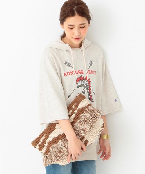 Another Edition(アナザーエディション)の「【展開店舗限定】ジャカードフリンジクラッチバッグ/ AEBC JQ FRNG CLT(クラッチバッグ・レディース・ネイビー/ベージュ/オリーブ・フリー)」の2枚目の写真