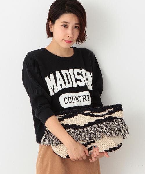 Another Edition(アナザーエディション)の「【展開店舗限定】ジャカードフリンジクラッチバッグ/ AEBC JQ FRNG CLT(クラッチバッグ・レディース・ネイビー/ベージュ/オリーブ・フリー)」の3枚目の写真