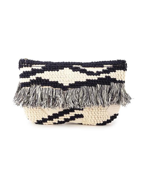 Another Edition(アナザーエディション)の「【展開店舗限定】ジャカードフリンジクラッチバッグ/ AEBC JQ FRNG CLT(クラッチバッグ・レディース・ネイビー/ベージュ/オリーブ・フリー)」の4枚目の写真