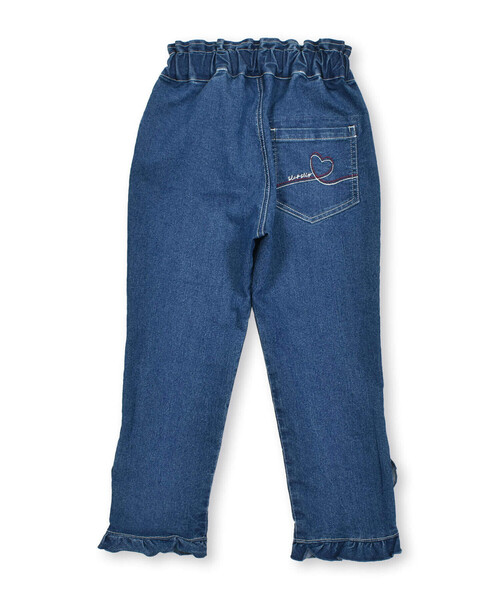 SLAP SLIP（スラップスリップ）の「らくのび裾フリルハートプリントストレッチデニムパンツ(90~130cm)（デニムパンツ・キッズ・ネイビー/ブルー・110cm/120cm/130cm/100cm/90cm）」の10枚目の写真