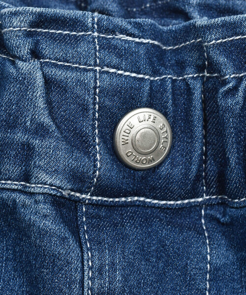 SLAP SLIP（スラップスリップ）の「らくのび裾フリルハートプリントストレッチデニムパンツ(90~130cm)（デニムパンツ・キッズ・ネイビー/ブルー・110cm/120cm/130cm/100cm/90cm）」の11枚目の写真