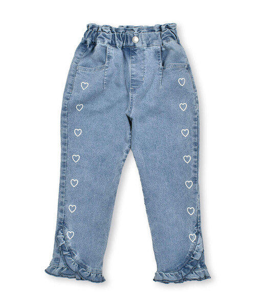 SLAP SLIP（スラップスリップ）の「らくのび裾フリルハートプリントストレッチデニムパンツ(90~130cm)（デニムパンツ・キッズ・ネイビー/ブルー・110cm/120cm/130cm/100cm/90cm）」の19枚目の写真