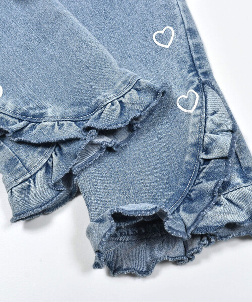 SLAP SLIP（スラップスリップ）の「らくのび裾フリルハートプリントストレッチデニムパンツ(90~130cm)（デニムパンツ・キッズ・ネイビー/ブルー・110cm/120cm/130cm/100cm/90cm）」の22枚目の写真