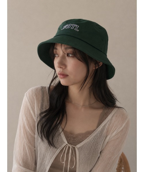 FRUIT OF THE LOOM(フルーツオブザルーム)の「【FRUIT OF THE LOOM】 EMBROIDERY BUCKET HAT(ハット・レディース・ブラック/ベージュ/グリーン・FREE)」の3枚目の写真
