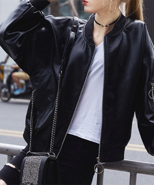 gossip！ロサンゼルス（ゴシップロサンゼルス）の「YUGA　PUレザー　ジャケット（その他アウター・レディース・ブラック・XL/M/L）」の4枚目の写真