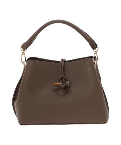 Te chichi(テチチ)の「トグル合皮ミニバッグ(ハンドバッグ・レディース・ブラウン/ブラック・F)」の5枚目の写真