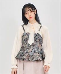 バックリボンペプラムビスチェ