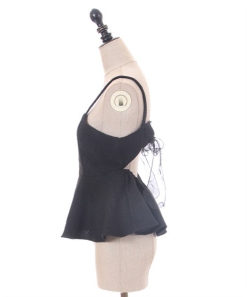 axes femme POETIQUE（アクシーズファムポエティック）の「バックリボンペプラムビスチェ（ベスト・レディース・キナリ/ブラック/グリーン・MEDIUM）」の22枚目の写真