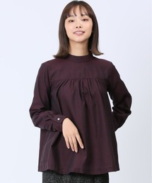 【WEB限定販売】m.f.エディトリアル レディース 起毛 スタンドカラープルオーバー長袖ブラウス