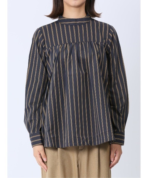 m.f.editorial（エムエフエディトリアル）の「【WEB限定販売】m.f.エディトリアル レディース 起毛 スタンドカラープルオーバー長袖ブラウス（シャツ/ブラウス・レディース・ワインレッド/ネイビー・MEDIUM/LARGE/S）」の5枚目の写真