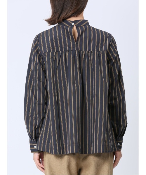 m.f.editorial（エムエフエディトリアル）の「【WEB限定販売】m.f.エディトリアル レディース 起毛 スタンドカラープルオーバー長袖ブラウス（シャツ/ブラウス・レディース・ワインレッド/ネイビー・MEDIUM/LARGE/S）」の7枚目の写真