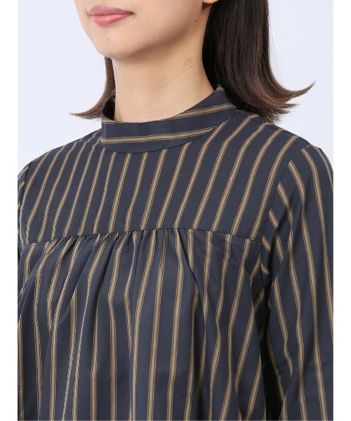 m.f.editorial（エムエフエディトリアル）の「【WEB限定販売】m.f.エディトリアル レディース 起毛 スタンドカラープルオーバー長袖ブラウス（シャツ/ブラウス・レディース・ワインレッド/ネイビー・MEDIUM/LARGE/S）」の9枚目の写真