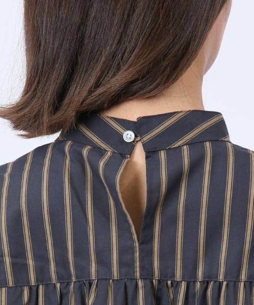 m.f.editorial（エムエフエディトリアル）の「【WEB限定販売】m.f.エディトリアル レディース 起毛 スタンドカラープルオーバー長袖ブラウス（シャツ/ブラウス・レディース・ワインレッド/ネイビー・MEDIUM/LARGE/S）」の11枚目の写真