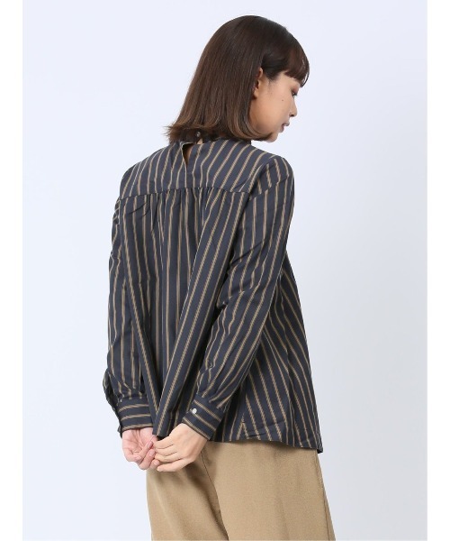 m.f.editorial（エムエフエディトリアル）の「【WEB限定販売】m.f.エディトリアル レディース 起毛 スタンドカラープルオーバー長袖ブラウス（シャツ/ブラウス・レディース・ワインレッド/ネイビー・MEDIUM/LARGE/S）」の15枚目の写真