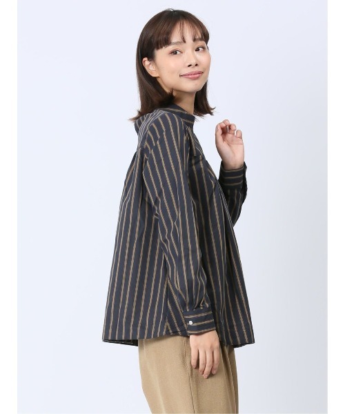 m.f.editorial（エムエフエディトリアル）の「【WEB限定販売】m.f.エディトリアル レディース 起毛 スタンドカラープルオーバー長袖ブラウス（シャツ/ブラウス・レディース・ワインレッド/ネイビー・MEDIUM/LARGE/S）」の16枚目の写真