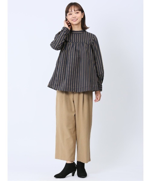 m.f.editorial（エムエフエディトリアル）の「【WEB限定販売】m.f.エディトリアル レディース 起毛 スタンドカラープルオーバー長袖ブラウス（シャツ/ブラウス・レディース・ワインレッド/ネイビー・MEDIUM/LARGE/S）」の17枚目の写真