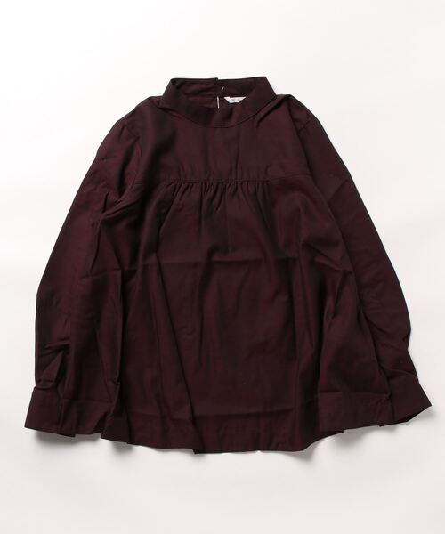 m.f.editorial（エムエフエディトリアル）の「【WEB限定販売】m.f.エディトリアル レディース 起毛 スタンドカラープルオーバー長袖ブラウス（シャツ/ブラウス・レディース・ワインレッド/ネイビー・MEDIUM/LARGE/S）」の18枚目の写真