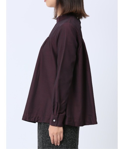 m.f.editorial（エムエフエディトリアル）の「【WEB限定販売】m.f.エディトリアル レディース 起毛 スタンドカラープルオーバー長袖ブラウス（シャツ/ブラウス・レディース・ワインレッド/ネイビー・MEDIUM/LARGE/S）」の20枚目の写真