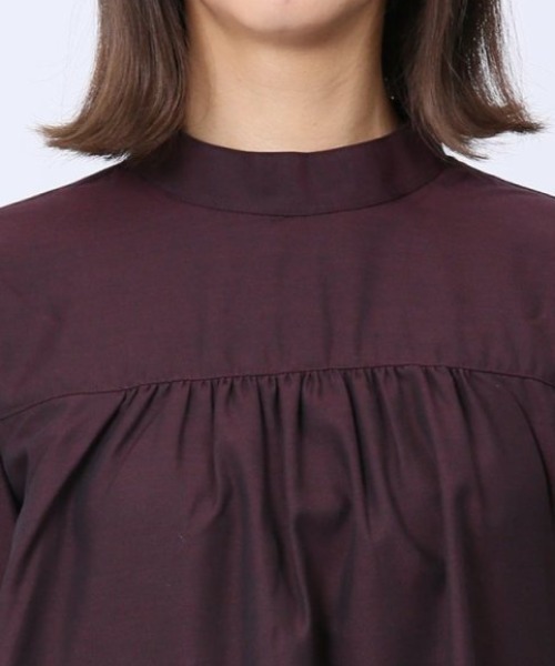 m.f.editorial（エムエフエディトリアル）の「【WEB限定販売】m.f.エディトリアル レディース 起毛 スタンドカラープルオーバー長袖ブラウス（シャツ/ブラウス・レディース・ワインレッド/ネイビー・MEDIUM/LARGE/S）」の22枚目の写真