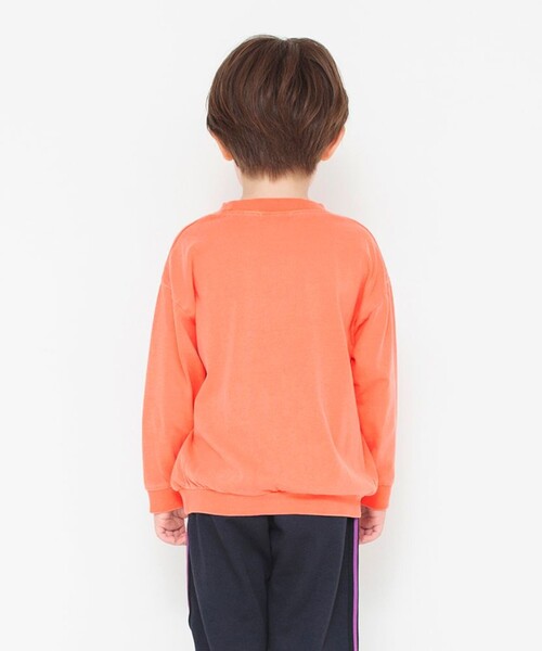 BRANSHES（ブランシェス）の「ピグメント加工/長袖プルオーバー（スウェット・キッズ・チャコールグレー/オレンジ・90/100/110/120/130/140/150）」の4枚目の写真