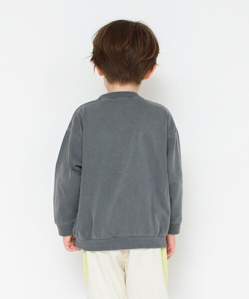BRANSHES（ブランシェス）の「ピグメント加工/長袖プルオーバー（スウェット・キッズ・チャコールグレー/オレンジ・90/100/110/120/130/140/150）」の6枚目の写真