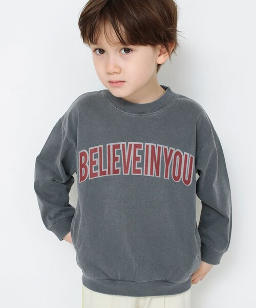 BRANSHES（ブランシェス）の「ピグメント加工/長袖プルオーバー（スウェット・キッズ・チャコールグレー/オレンジ・90/100/110/120/130/140/150）」の9枚目の写真