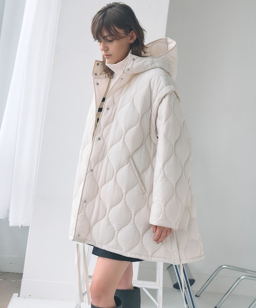 ジャケット・アウター 2way Padded Cocoon Coat LE CIEL BLEU