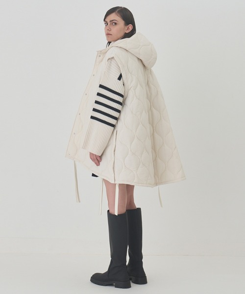 LE CIEL BLEU(ルシェルブルー)の「2ウェイパッドコクーンコート / 2way Padded Cocoon Coat(その他アウター・レディース・オフホワイト/ブラック・36)」の6枚目の写真