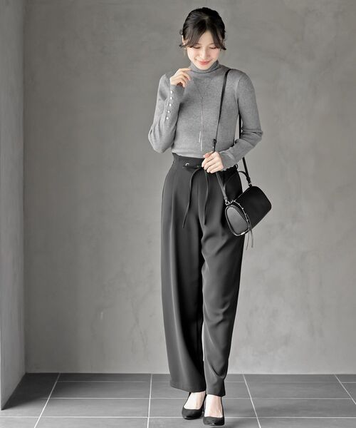 rps（アールピーエス）の「袖口ボタンタートルリブニットプルオーバー（ニット/セーター・レディース・ベージュ系その他/レッド/アイボリー/グリーン/ブラック/杢グレー/ブルー/イエロー・M/L）」の14枚目の写真