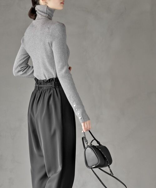 rps（アールピーエス）の「袖口ボタンタートルリブニットプルオーバー（ニット/セーター・レディース・ベージュ系その他/レッド/アイボリー/グリーン/ブラック/杢グレー/ブルー/イエロー・M/L）」の15枚目の写真