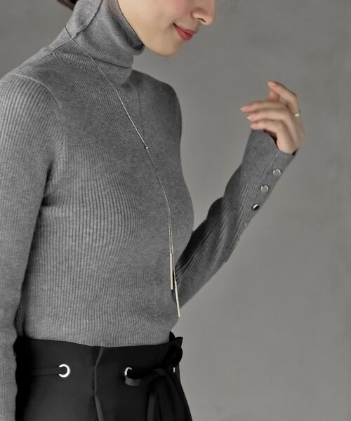 rps（アールピーエス）の「袖口ボタンタートルリブニットプルオーバー（ニット/セーター・レディース・ベージュ系その他/レッド/アイボリー/グリーン/ブラック/杢グレー/ブルー/イエロー・M/L）」の19枚目の写真