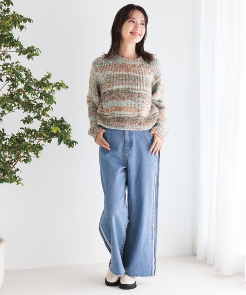 LEPSIM（レプシィム）の「サイドラインデニムパンツ　983467（デニムパンツ・レディース・ブルー/チャコールグレー・MEDIUM/LARGE）」の11枚目の写真