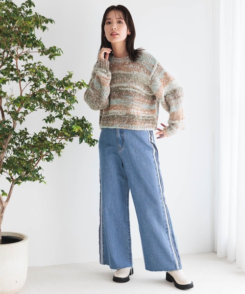 LEPSIM（レプシィム）の「サイドラインデニムパンツ　983467（デニムパンツ・レディース・ブルー/チャコールグレー・MEDIUM/LARGE）」の15枚目の写真