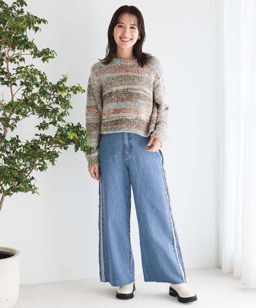 LEPSIM（レプシィム）の「サイドラインデニムパンツ　983467（デニムパンツ・レディース・ブルー/チャコールグレー・MEDIUM/LARGE）」の16枚目の写真