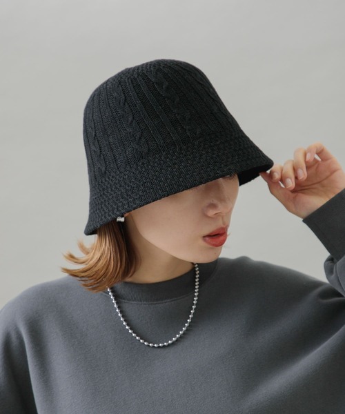 URBAN RESEARCH Sonny Label（アーバンリサーチサニーレーベル）の「サーモベルハット（ハット・レディース・ブラック/ベージュ・ONE）」の2枚目の写真