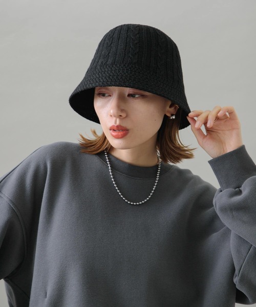 URBAN RESEARCH Sonny Label（アーバンリサーチサニーレーベル）の「サーモベルハット（ハット・レディース・ブラック/ベージュ・ONE）」の4枚目の写真