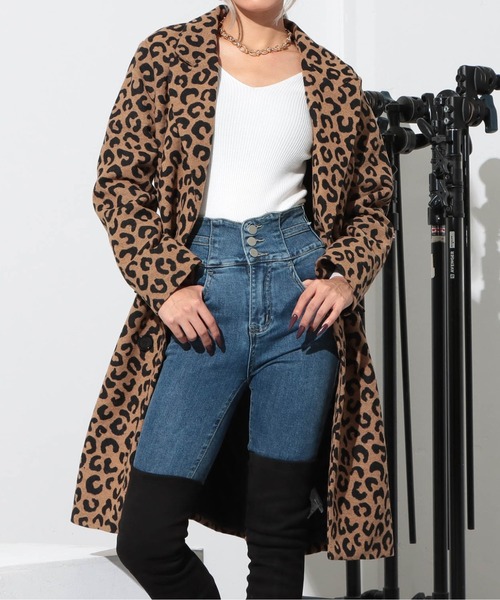LATINA（ラティーナ）の「ヒョウ柄 レオパード チェスター ロングコート（その他アウター・レディース・ブラウン/グレー/ブルー・FREE）」の10枚目の写真