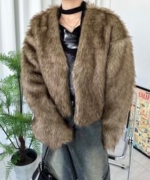 ショート丈フェイクファーブルゾン