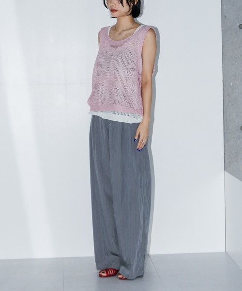 LIENCOEUR（リアンクール）の「フロントタックワイドパンツ（スラックス・レディース・ブラック/アイボリー/グレー・MEDIUM/SMALL）」の13枚目の写真